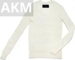 定価4万 AKM HEAVY WAFFLE V NECK KNIT M ニット