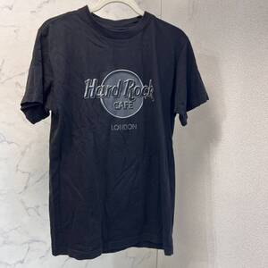 ハードロックカフェ ロンドン HARD ROCK CAFE LONDON Tシャツ レディースS 黒 ロックTシャツ 半袖カットソー 音楽Tシャツ 古着 現状