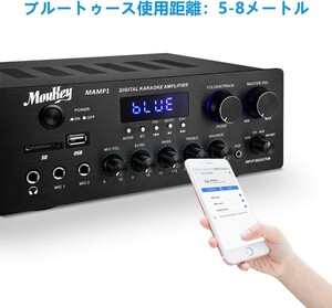 パワーアンプ システム マイクミキサー 220W Bluetooth対応 デュアルチャンネルサウンドオーディオステレオレシーバー モニタリン