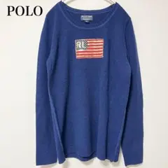 POLO RALPH LAUREN 星条旗 ニットセーター ネイビー Mサイズ