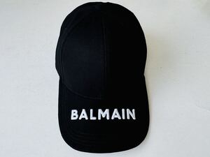 【新品】　バルマン　BALMAIN　ベースボールキャップ　メンズ　ブラック　白文字　刺繍