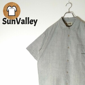 【SunValley 半袖シャツ 2XL 刺繍ロゴ 1ポケット 海外古着 A826】