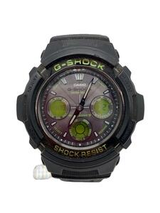 CASIO◆ソーラー腕時計・G-SHOCK/デジアナ/BLK