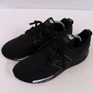 247 ニューバランス 26.5cm位/new balance 黒 ブラック 灰 グレー 白 ホワイト 中古 古着 スニーカー メンズ yy4652