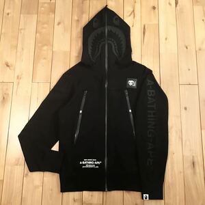 BAPE Double Knit Shark Full Zip Hoodie Mサイズ black a bathing ape エイプ ベイプ アベイシングエイプ シャーク パーカー i68