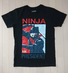 未使用　LAリトルトーキョー購入　Tシャツ　NINJA　忍者　ニンジャ　Sサイズ　綿100%　USA製　黒　ブラック　ロサンジェルス　ポップキラー