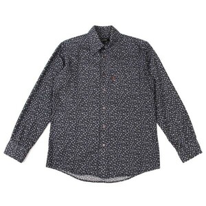 バーバリー ブラックレーベルBURBERRY BLACK LABEL 小花柄織りポリコットンシャツ 紺紫緑1