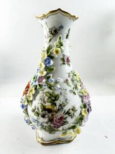 美品　Meissen　マイセン　アンティーク　華装金彩花瓶　当時物　西洋　花瓶　フラワーベース　インテリア　置物　小型