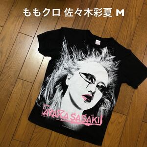 Mサイズ！ももクロ 佐々木彩夏 古着半袖Tシャツ 黒 ももいろクローバーZ