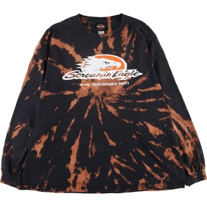 古着 ビッグサイズ ハーレーダビッドソン Harley-Davidson タイダイ柄 鷲柄 イーグル柄 ロングTシャツ ロンT メンズXXXL /eaa460504