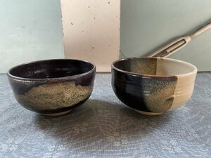 陶六　茶碗　2客　天目茶碗　抹茶碗　茶道具▼中村陶六