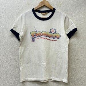 ティーエムティー TCS-F0816 Pleasure ロゴ プリント クルーネック リンガー Tシャツ Tシャツ M 白 / ホワイト