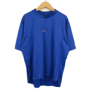 ナイキ NIKE UK製 90s DRIFIT カットソー Tシャツ スウッシュ 半袖 L 国内正規 青 ブルー メンズ