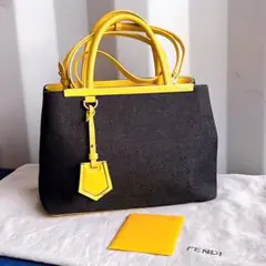 廃盤！美品 FENDI フェンディ ハンドバック デニム イエロー