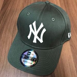 NEW ERA Brown CAP ニューエラ キャップ ブラウン　グリーン系　男女用 帽子 NY ロゴ白刺繍入　フリーサイズ　未使用