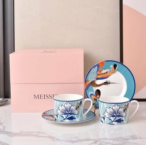 MEISSEN マイセン 手作り　　カップ＆プレート 4点セット 洋食器 ブランド テーブルウェア インテリア ギャラリー アフタヌーンティー