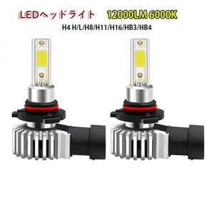 LEDフォグランプ ヘッドライト D9 6000K 12000LM H4 H/L /H8/H11/H16/HB3/HB4 2個セット FG150