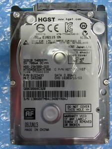 【中古】 HGST HTS545032A7E380 320GB/8MB 4341時間使用 管理番号:D129