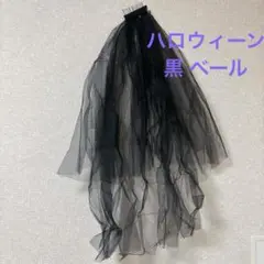 ♡複数取扱あり！ハロウィーン ハロウィン OSUKI 黒 ベール 髪飾り