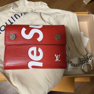 新品 国内正規 Supreme Louis Vuitton シュプリーム ルイヴィトン エピ チェーン ウォレット 財布 M67755 赤 レッド