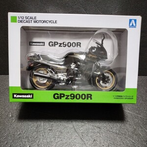 ● アオシマ「1/12 GPZ900R」Kawasaki ミニカー AOSHIMA 黒／金　カワサキ　完成品 ダイキャスト GPz