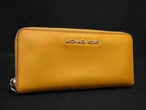 MICHAEL KORS マイケルコース レザー ラウンドファスナー 長財布 ウォレット 小銭入れ 札入れ イエロー系 DE4847