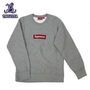 ◆大幅値下げ！★ほぼ美品★SUPREME シュプリーム　ボックスロゴ　トレーナー　スウェット　グレー　Mサイズ　中古A【辻屋質店A0378】