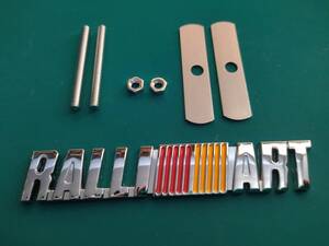 【ゆうパケット送料込】RALLI ART(ラリーアート) 3Dエンブレム フロントグリル用 メッキシルバー 金属製 三菱　