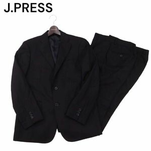 J.PRESS ジェイプレス 通年 パンツ2本★ 総裏 シャドーストライプ セットアップ スーツ Sz.A4　メンズ 黒 ビジネス　I4T01091_4#O