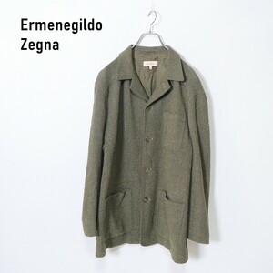 Ermenegildo Zegna エルメネジルドゼニア テーラードジャケット ウール 裏地有 緑系 モスグリーン 52 L YC93