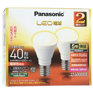 Panasonic LED電球 E17口金 2個セット 電球色 LDA4LGE17K40ESW22T [管理:1100044779]