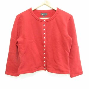 美品 agnes b. アニエスベー M001 CARDIGAN LE PETIT カーディガンプレッション ジャケット サイズT3 レッド ◆