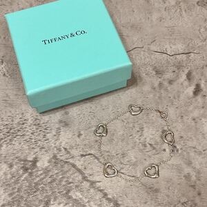 美品 Tiffany&co. ティファニー 5P オープンハート ブレスレット