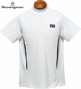 【ホワイト L】 マンシングウエア モックネック半袖シャツ メンズ MEMVJA01 吸汗速乾 ハイネックカットソー 半袖ポロシャツ 半袖シャツ
