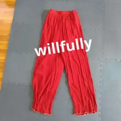 willfully レディースパンツ　赤　フリーサイズ　レーヨン