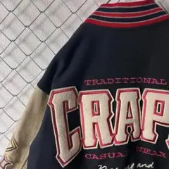 【ビンテージ】CRAPS フルデコ　袖レザー　スタジャン　好デザイン　好配色