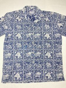 ◆ reyn spooner ◆ レインスプーナー 90s ヴィンテージ 水着タグ LAHAINA SAILOR ラハイナセーラー ハワイアン アロハシャツ L