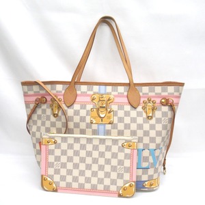 KR228581 ルイ・ヴィトン トートバッグ ネヴァーフルMM ダミエ・アズール N41065 ホワイト系 レディース LOUIS VUITTON 中古