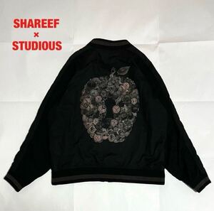 【希少】SHAREEF×STUDIOUS　コラボスカジャン　リンゴ　時計　限定品　レーヨン混　シャリーフ　ステュディオス　定価57,200円　16711706