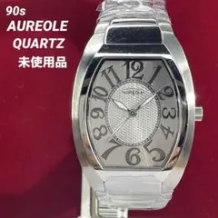 90s 未使用 AUREOLE クォーツ 電池交換済 純正SSベルト 腕時計