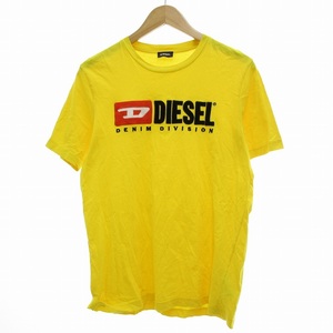 ディーゼル DIESEL Tシャツ カットソー 半袖 ロゴ刺繍 黄 イエロー /JS ■GY35 メンズ