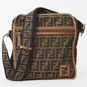 フェンディ ズッカ ショルダー バッグ ブラウン 7VA152 レディース キャンバス FF柄 FENDI 中古