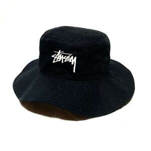 Stussy/Bucket Hat/Logo Embroidery/Black/Made in Japan/ステューシー/バケットハット/ロゴ刺繍/ブラック/日本製