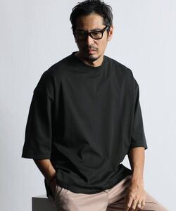 The DUFFER of ST.GEORGE COOLMAX 2 LAYERS OVER SIZE TEE：2層構造クールマックス オーバーサイズ ビッグシルエットTシャツ　L黒