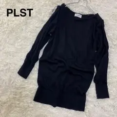 PLST プラステ オープンショルダー ニット ブラック Mサイズ