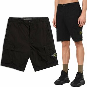 送料無料 18 STONE ISLAND ストーンアイランド 8015L0803 A0029 ブラック カーゴショーツ ショートパンツ size 31