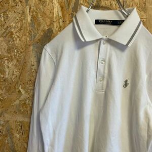 [KWT4728] POLO GOLF 長袖ポロシャツ メンズ ホワイト S ポス