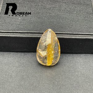 逸品 EU製 定価24万円★ROBEAN・タイチンルチルペンダント★黄金針水晶 ゴールド アクセサリー 九星開運天然石 32.3*20.8*11.7mm 1001G1458