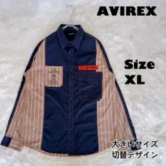 AVIREX✨リメイク ミリタリーシャツ　切替デザイン　オーバーサイズ