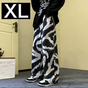 ゼブラジーンズ ペイント デニム メンズ レディース ユニセックス XL